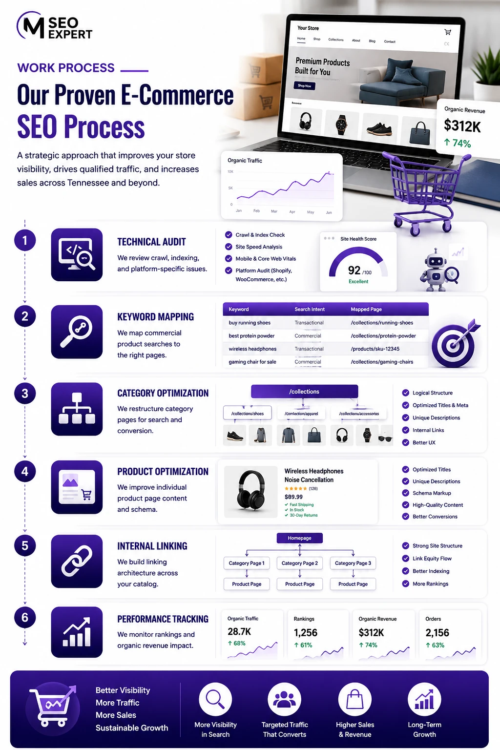 Tennessee E-COMMERCE SEO WORK PROCESS