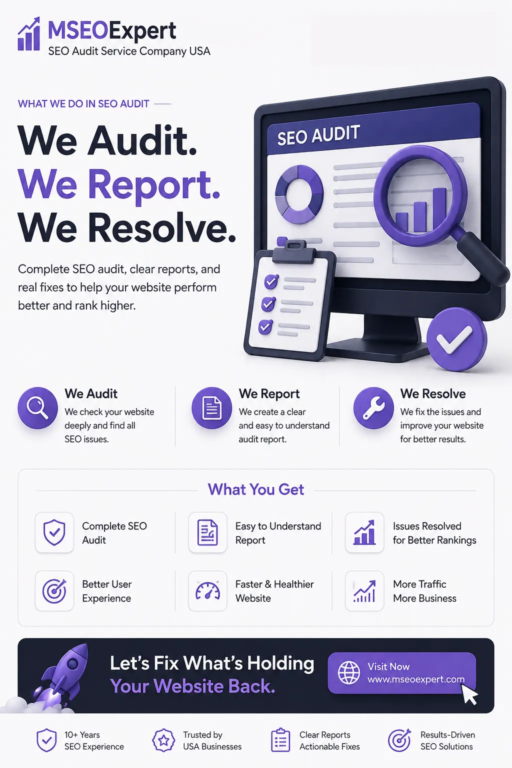 Clear technical, content and backlink checks, Seo Audit